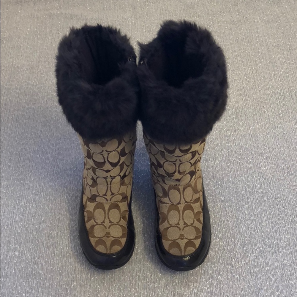 Coach - Joyous Brown Jacquard Sig. C Boots - 8.5